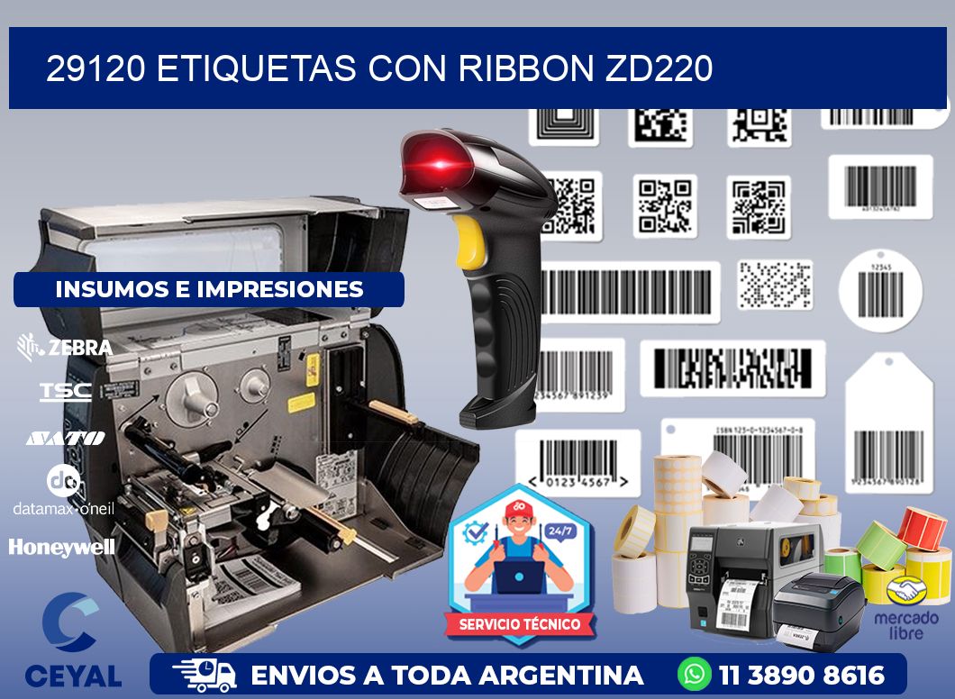29120 etiquetas con ribbon zd220
