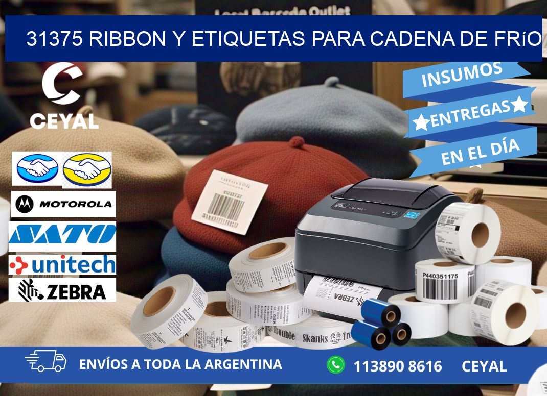 31375 ribbon y etiquetas para cadena de frío