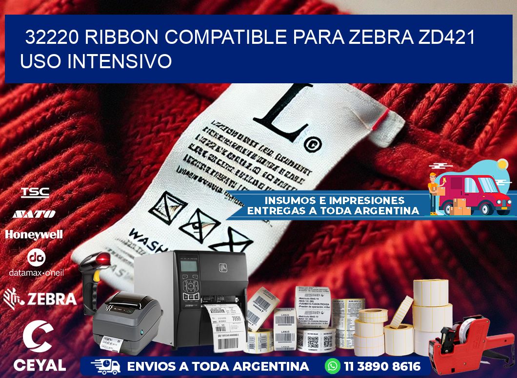 32220 ribbon compatible para zebra zd421 uso intensivo