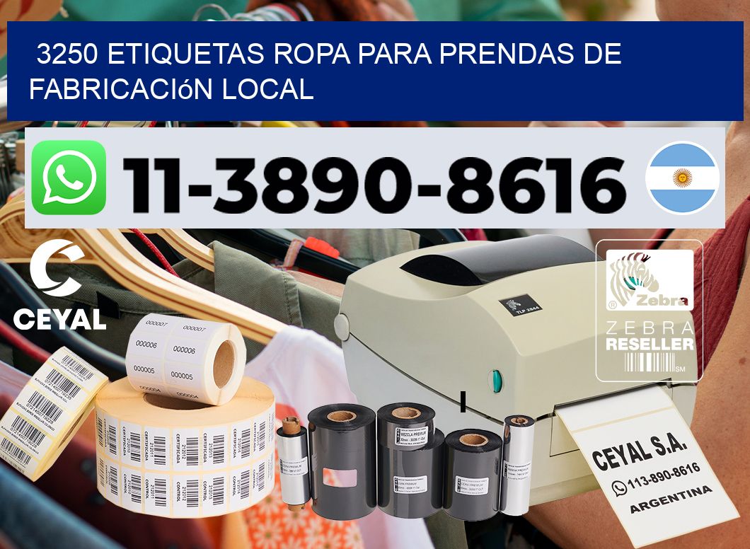 3250 Etiquetas ropa para prendas de fabricación local