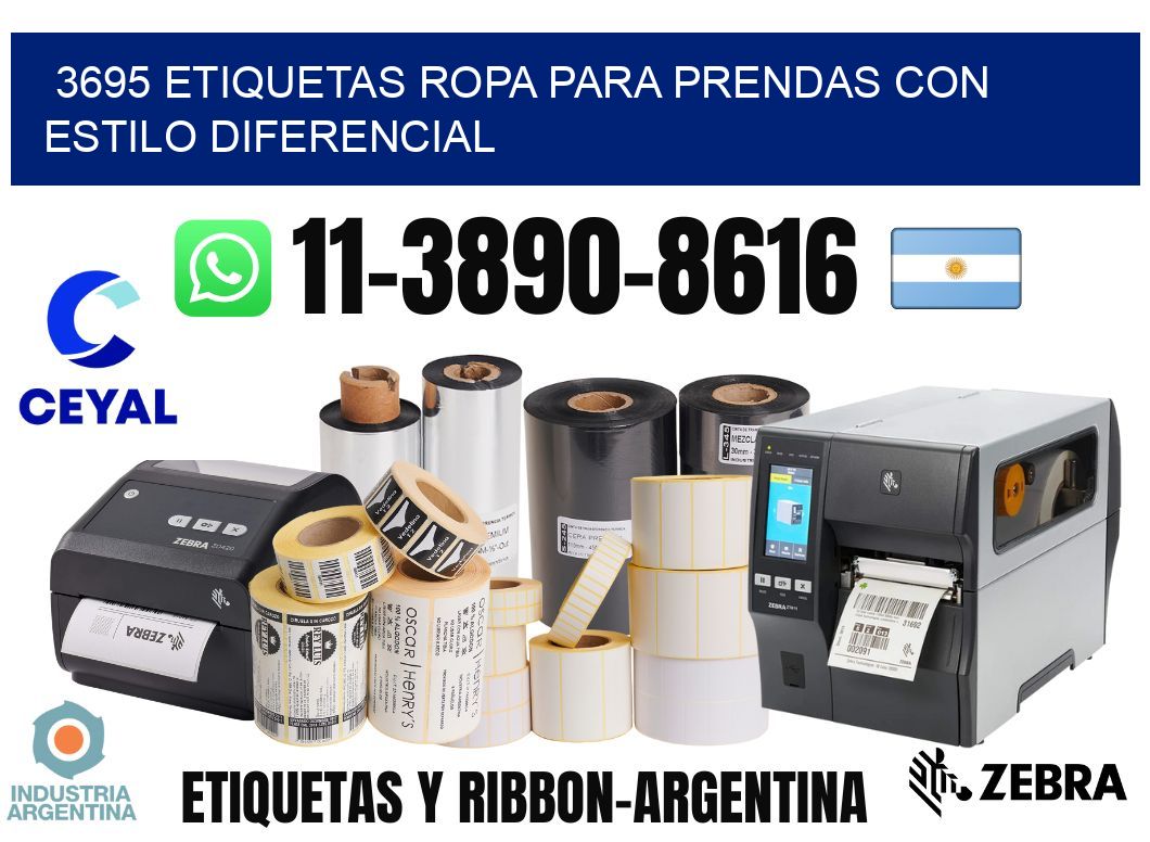 3695 Etiquetas ropa para prendas con estilo diferencial