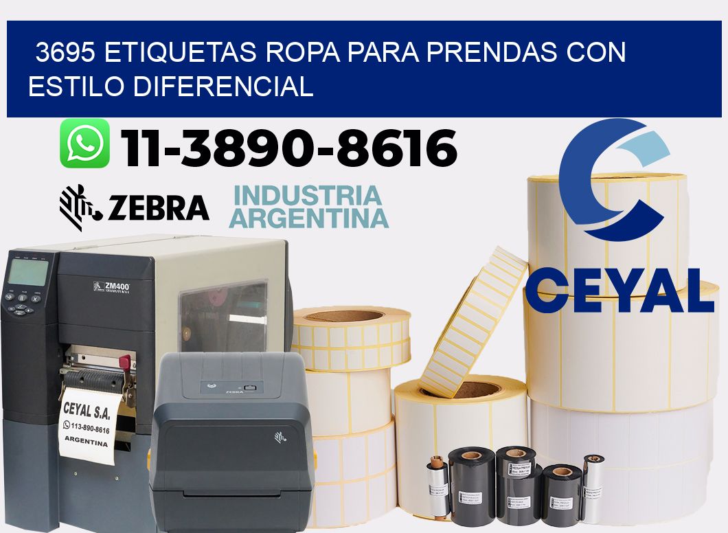 3695 Etiquetas ropa para prendas con estilo diferencial