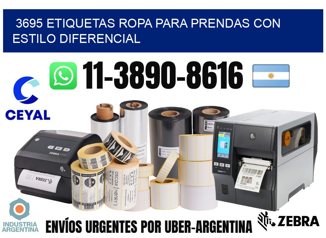3695 Etiquetas ropa para prendas con estilo diferencial