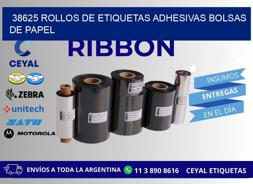 38625 rollos de etiquetas adhesivas bolsas de papel