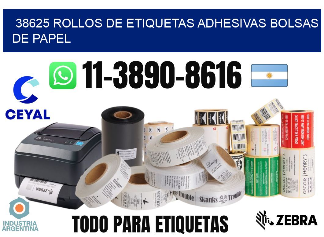 38625 rollos de etiquetas adhesivas bolsas de papel