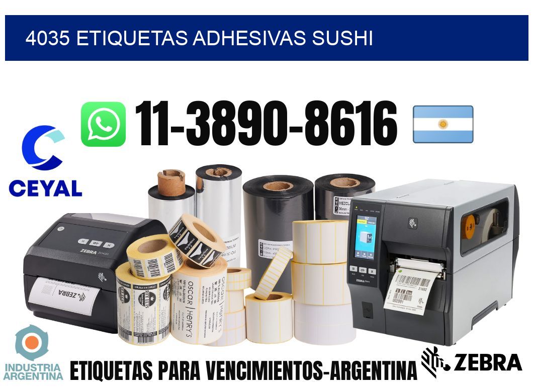 4035 etiquetas adhesivas sushi