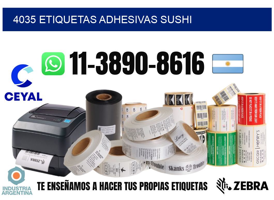 4035 etiquetas adhesivas sushi