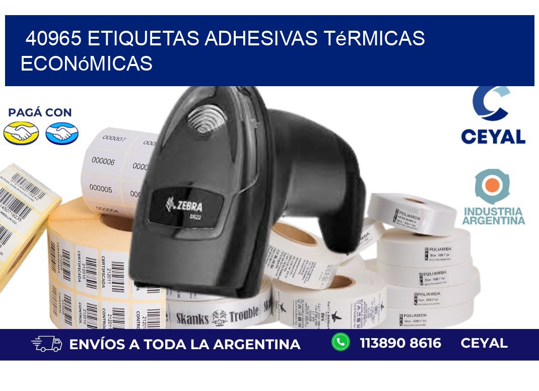 40965 etiquetas adhesivas térmicas económicas