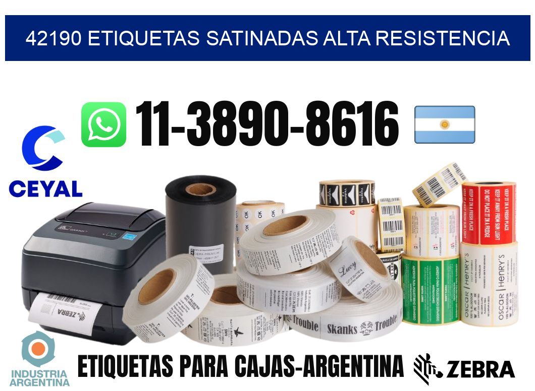 42190 etiquetas satinadas alta resistencia