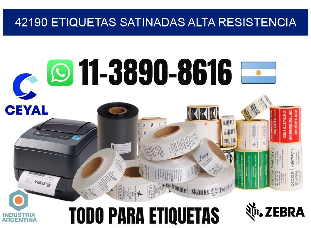 42190 etiquetas satinadas alta resistencia