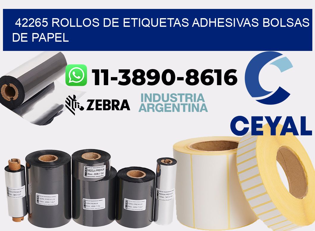 42265 rollos de etiquetas adhesivas bolsas de papel