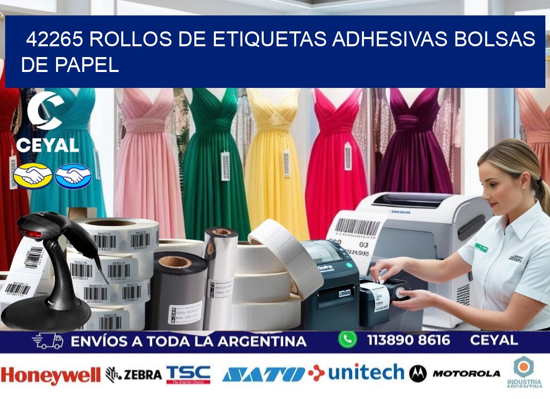 42265 rollos de etiquetas adhesivas bolsas de papel