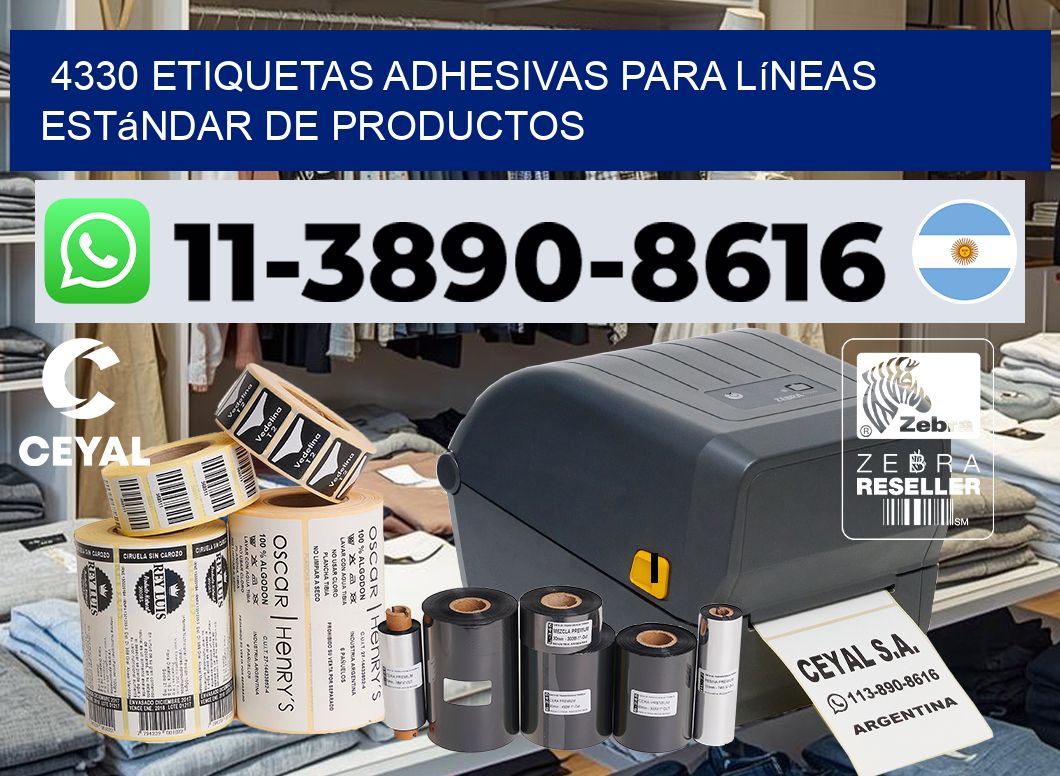 4330 Etiquetas adhesivas para líneas estándar de productos