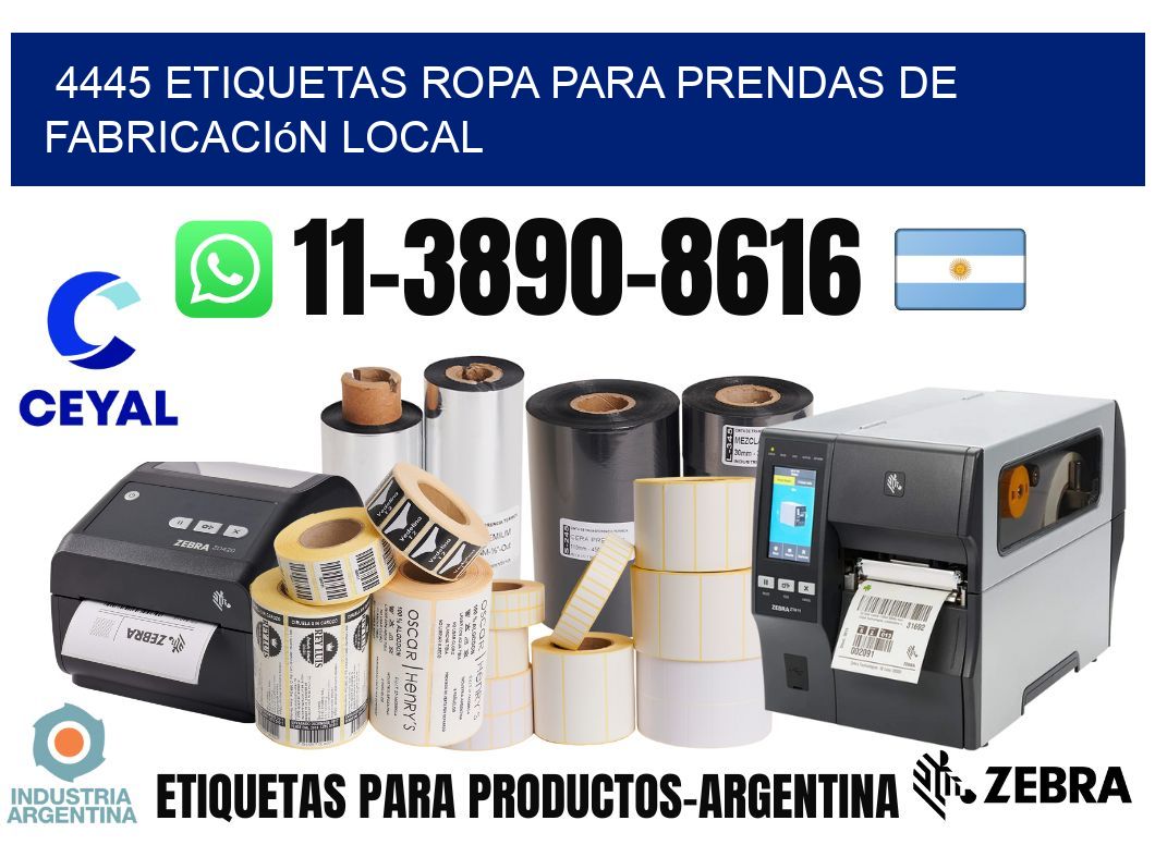 4445 Etiquetas ropa para prendas de fabricación local