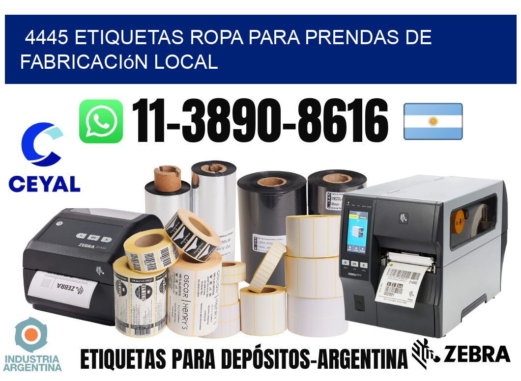 4445 Etiquetas ropa para prendas de fabricación local