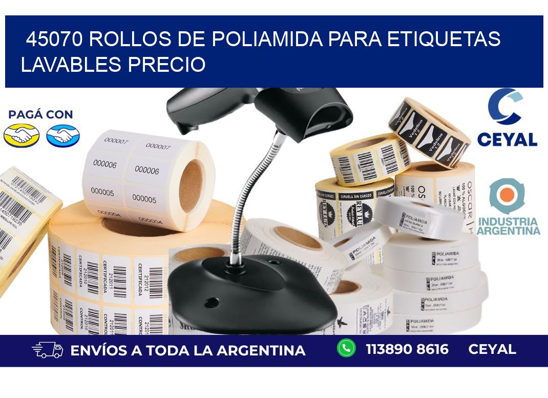 45070 rollos de poliamida para etiquetas lavables precio