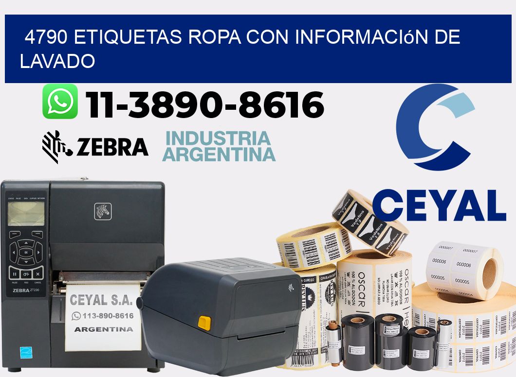 4790 Etiquetas ropa con información de lavado