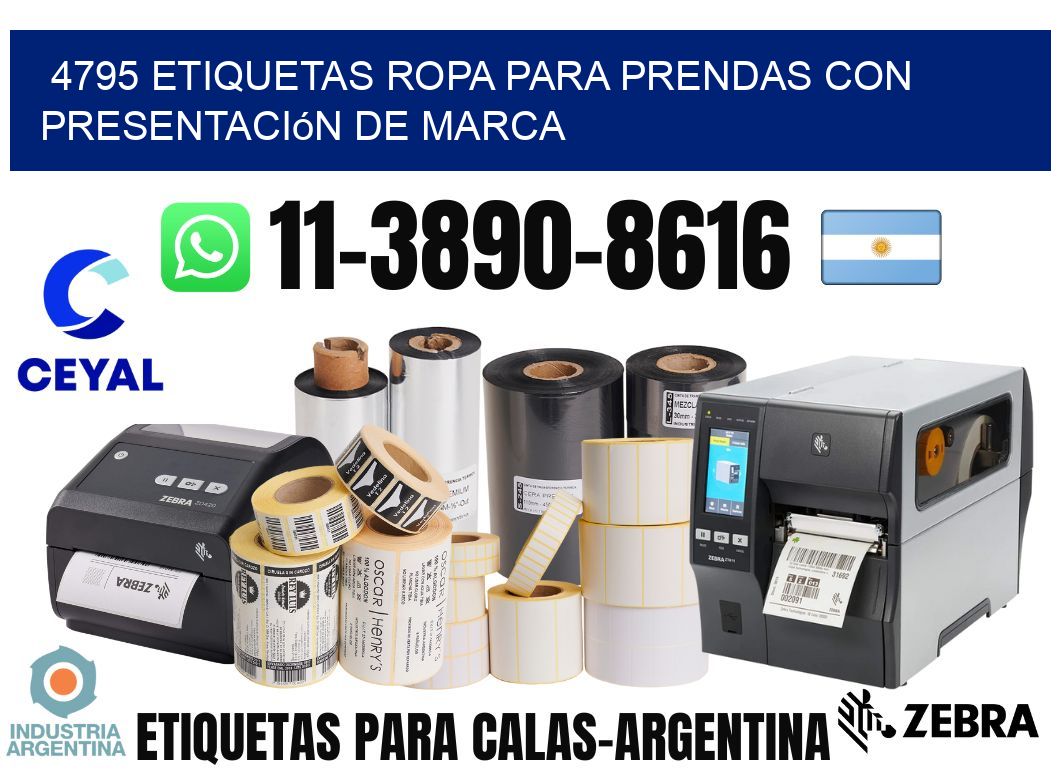 4795 Etiquetas ropa para prendas con presentación de marca