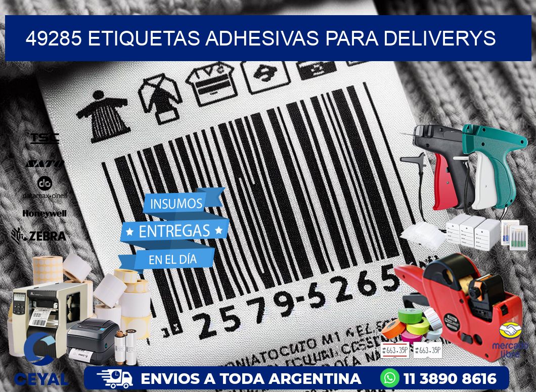 49285 etiquetas adhesivas para deliverys