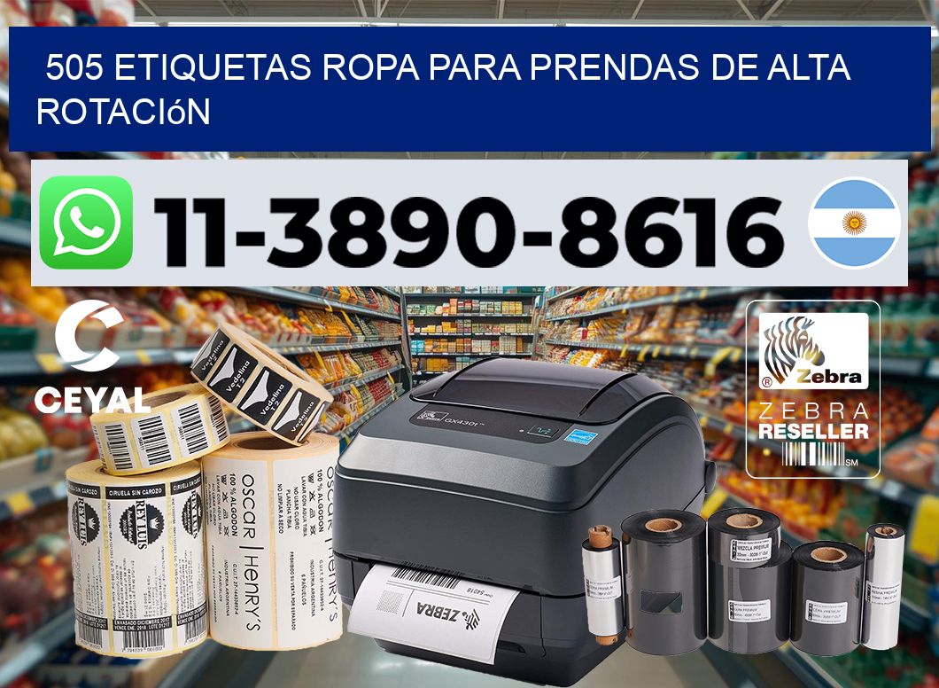 505 Etiquetas ropa para prendas de alta rotación