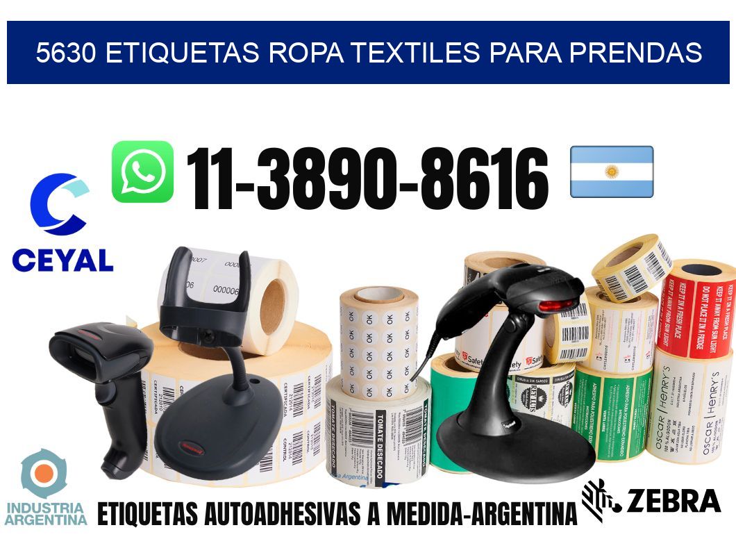 5630 Etiquetas ropa textiles para prendas