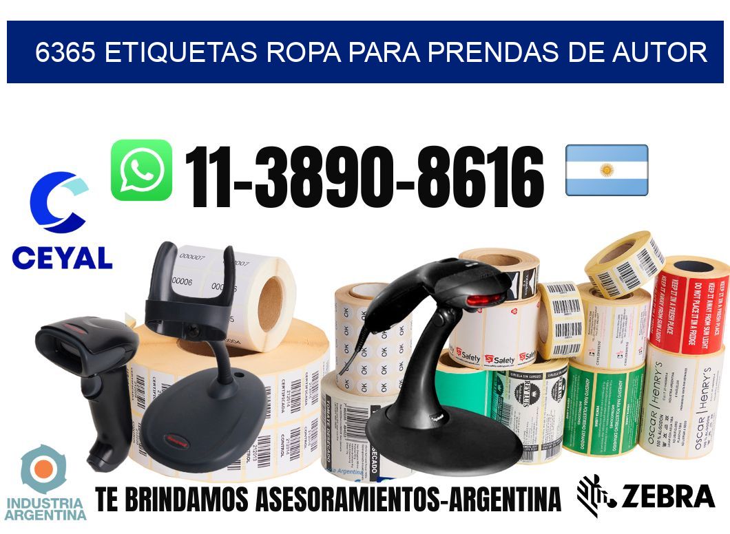 6365 Etiquetas ropa para prendas de autor