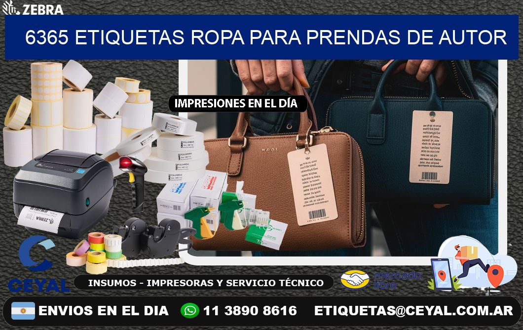 6365 Etiquetas ropa para prendas de autor