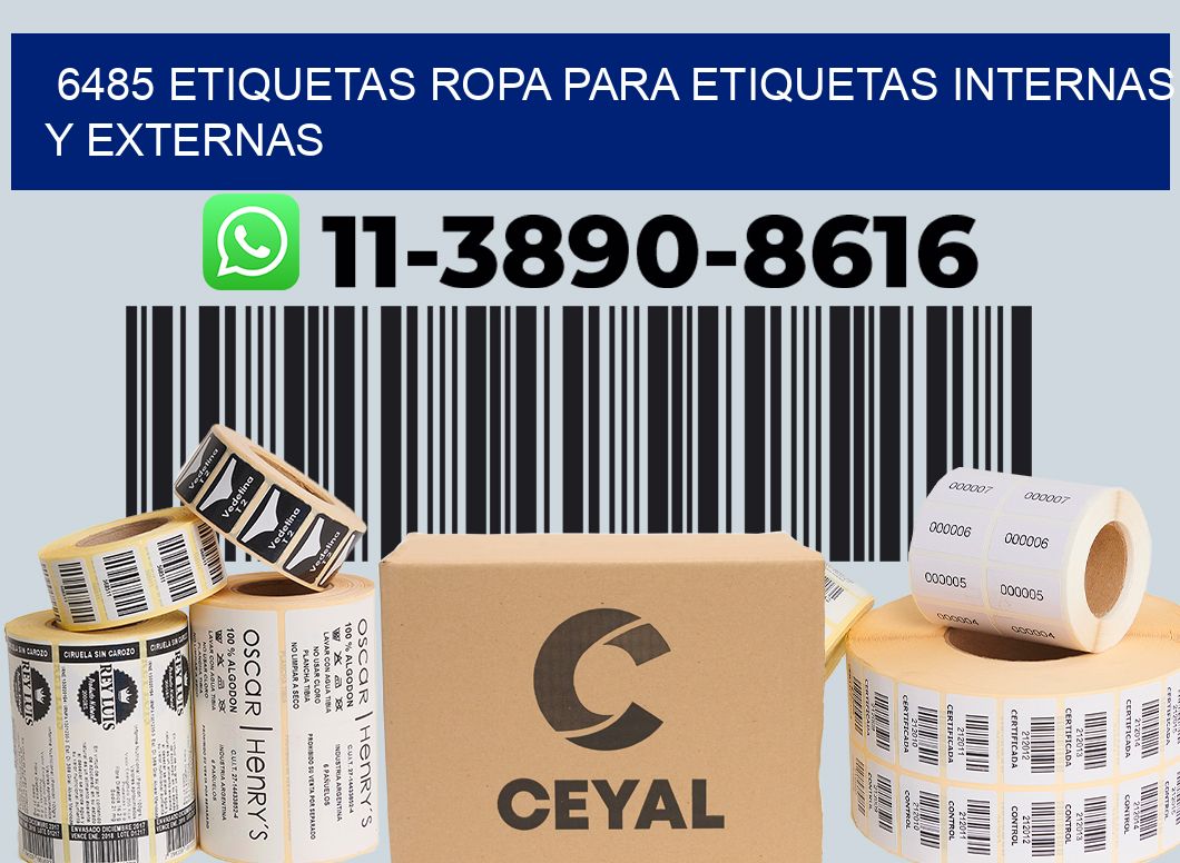 6485 Etiquetas ropa para etiquetas internas y externas