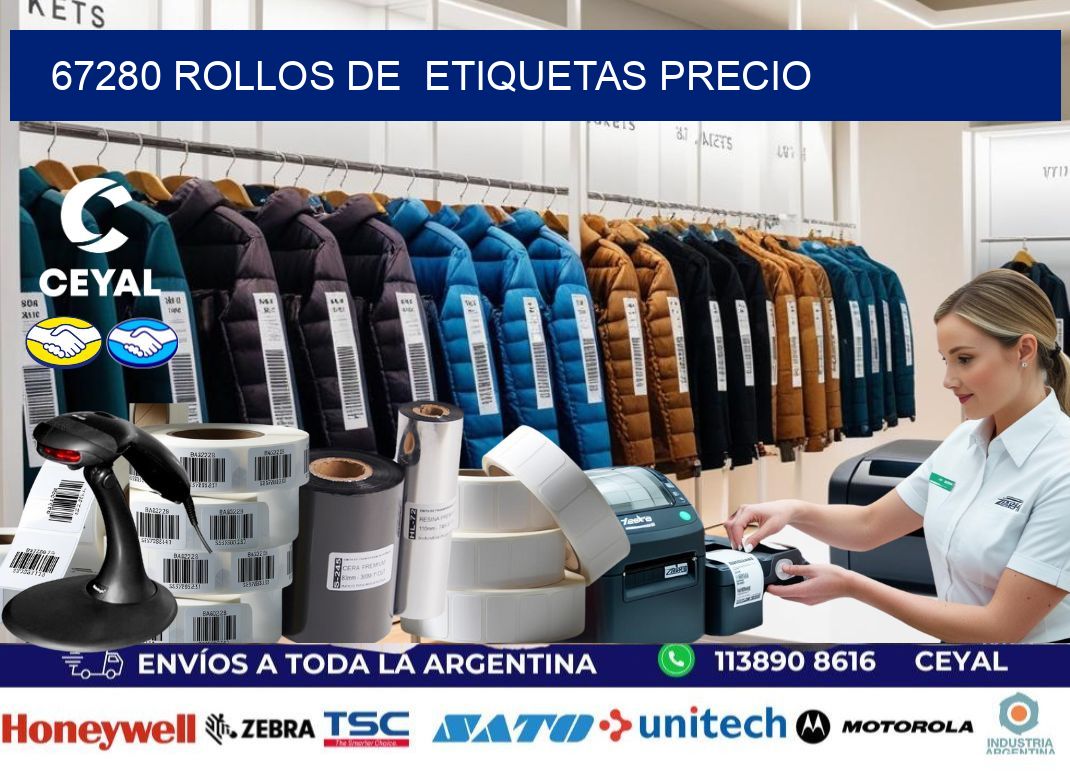 67280 rollos de  etiquetas precio