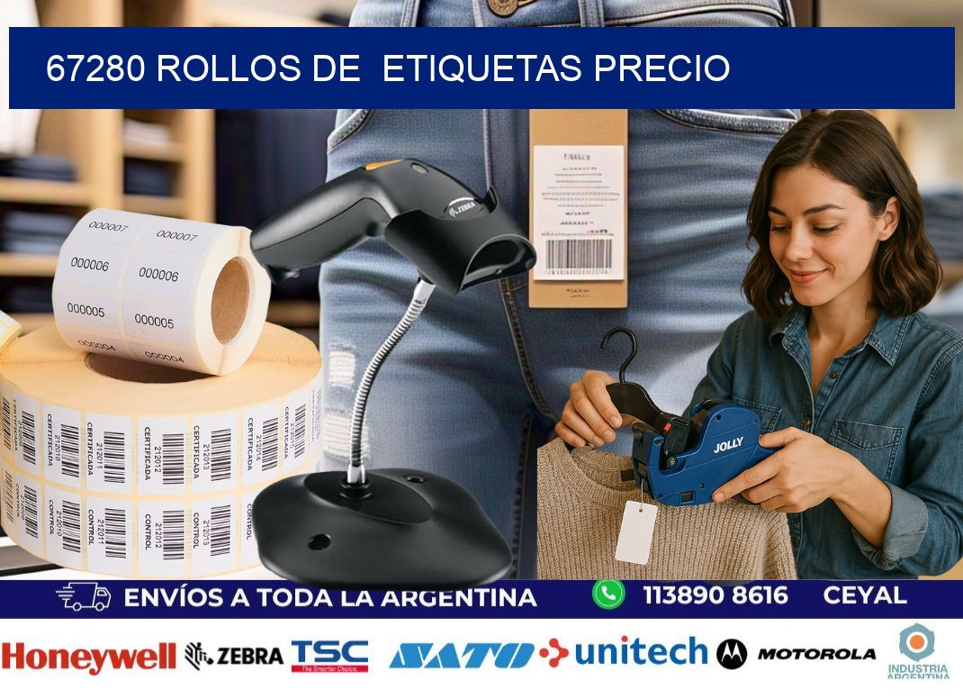 67280 rollos de  etiquetas precio