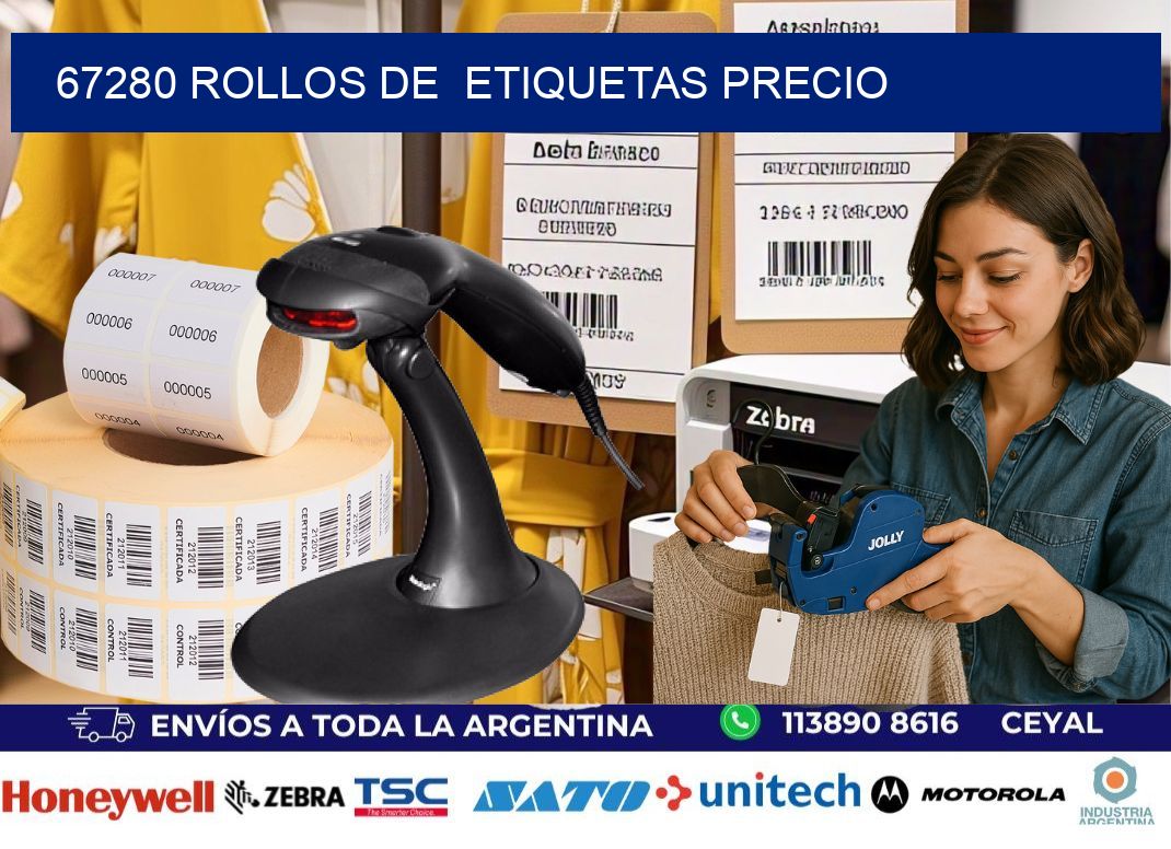67280 rollos de  etiquetas precio