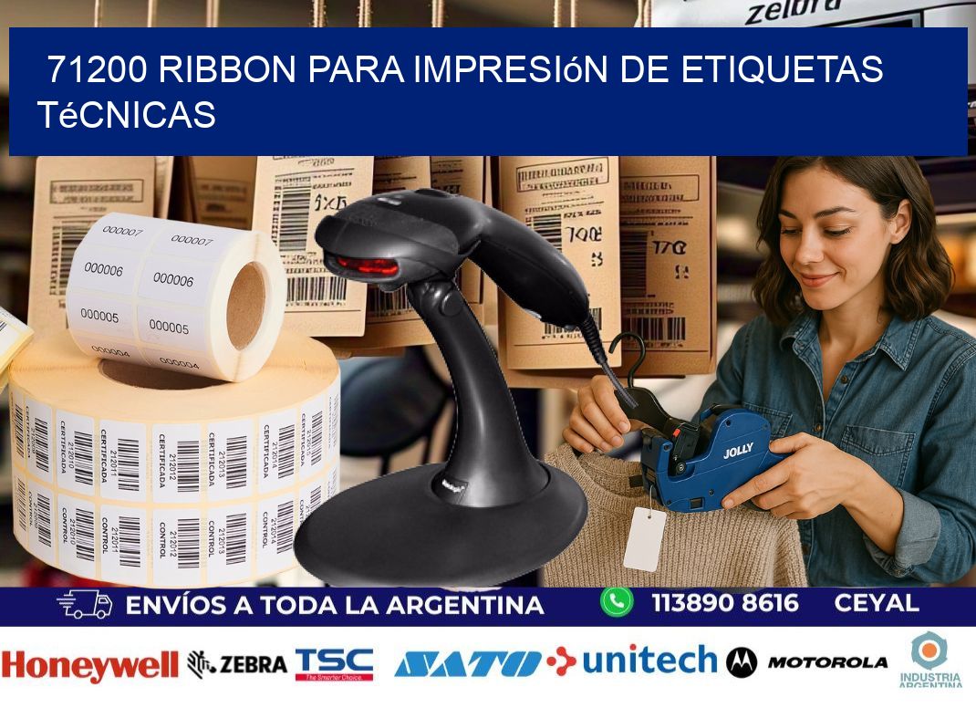 71200 ribbon para impresión de etiquetas técnicas
