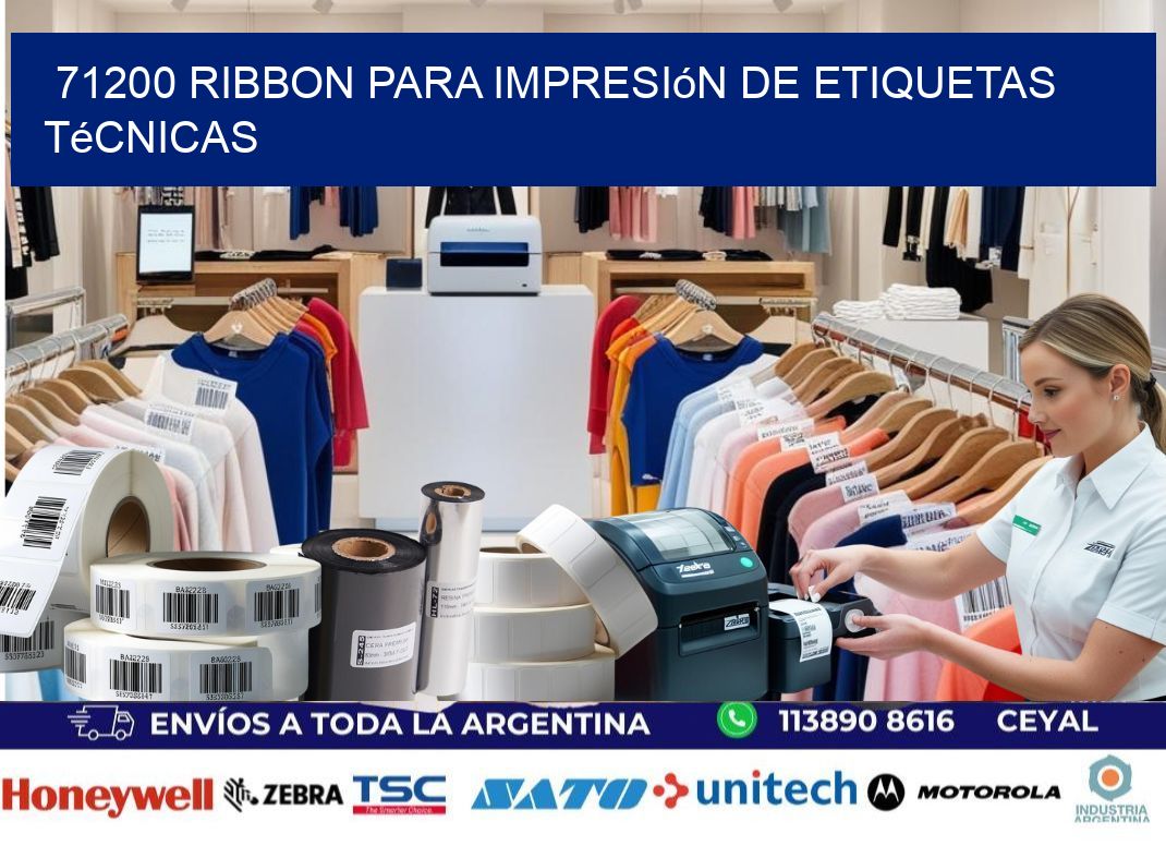 71200 ribbon para impresión de etiquetas técnicas