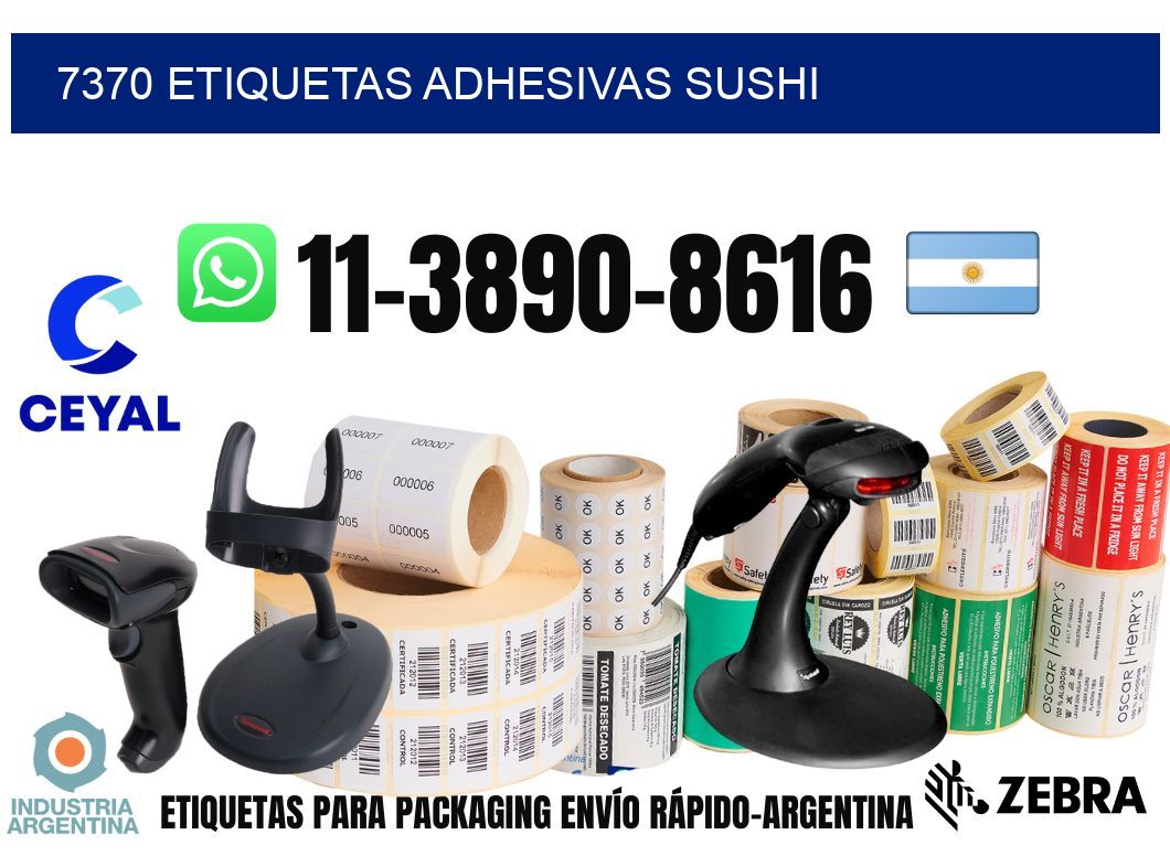 7370 etiquetas adhesivas sushi