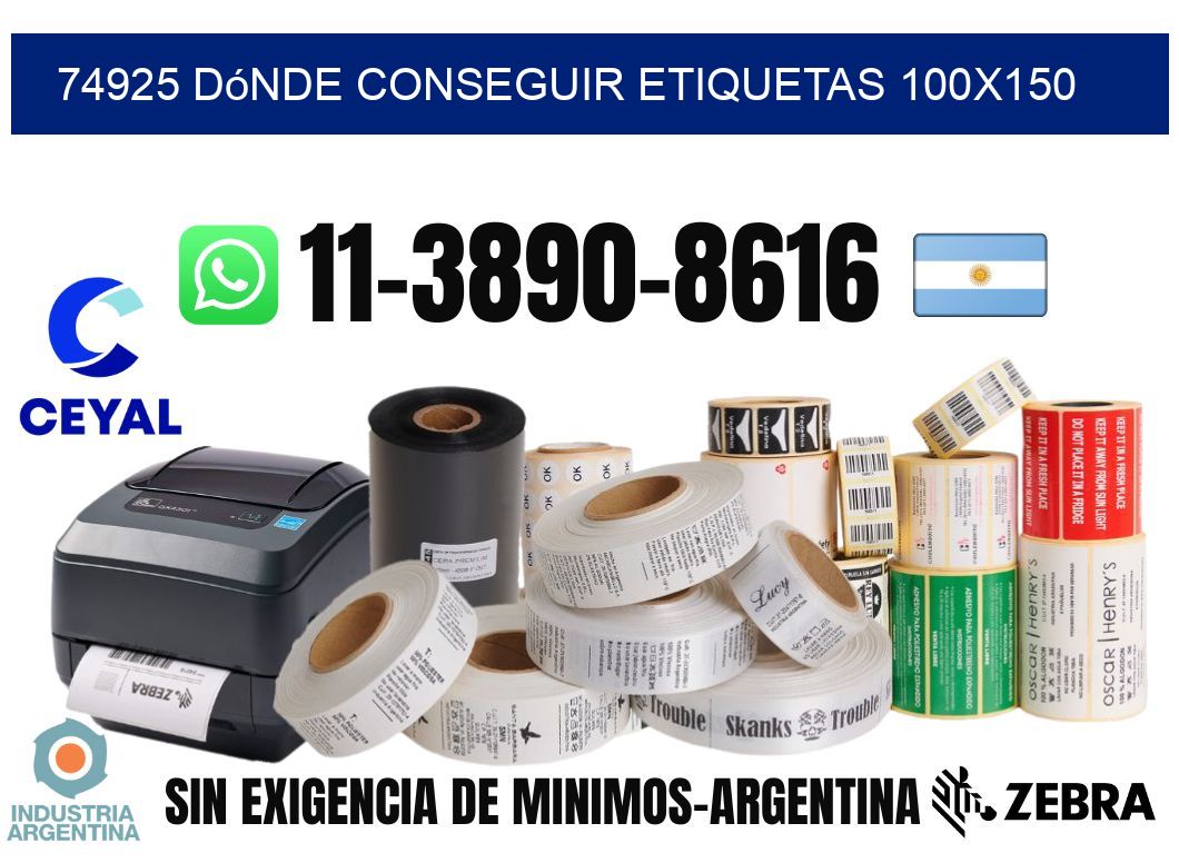 74925 dónde conseguir etiquetas 100x150