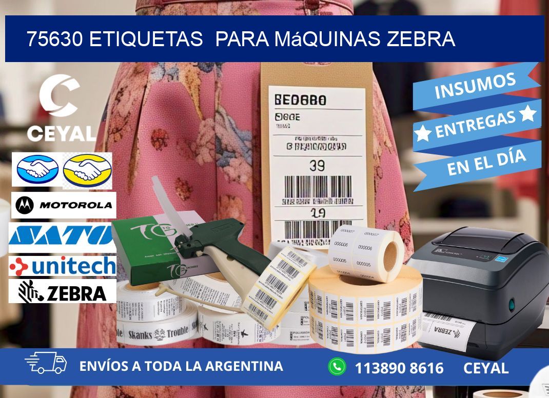 75630 etiquetas  para máquinas Zebra