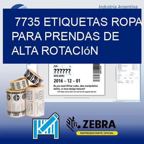 7735 Etiquetas ropa para prendas de alta rotación