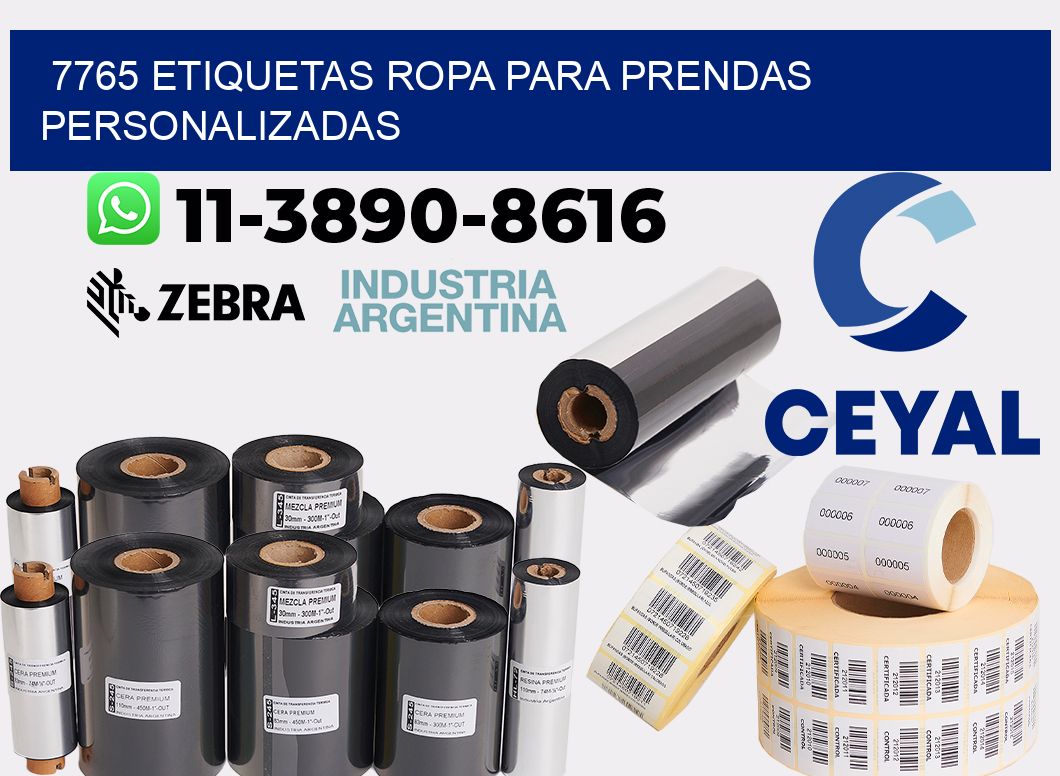 7765 Etiquetas ropa para prendas personalizadas