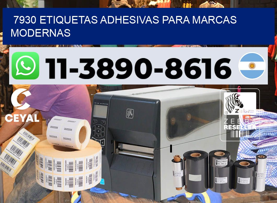 7930 Etiquetas adhesivas para marcas modernas