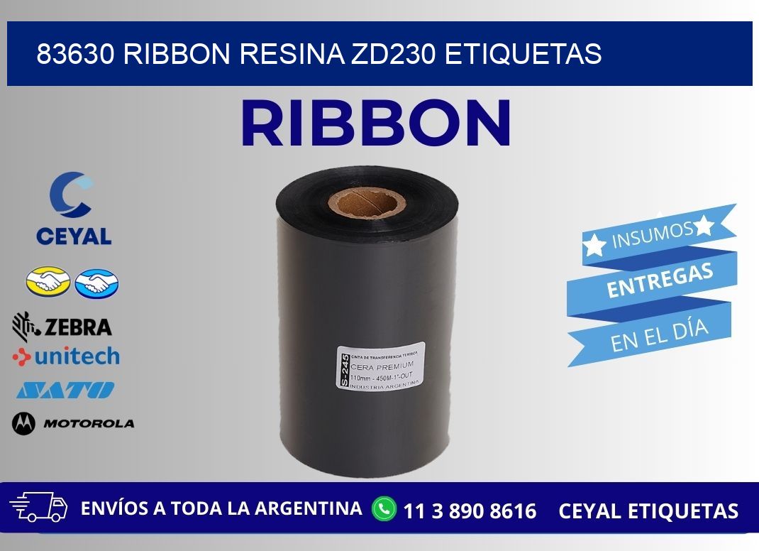 83630 ribbon resina zd230 etiquetas