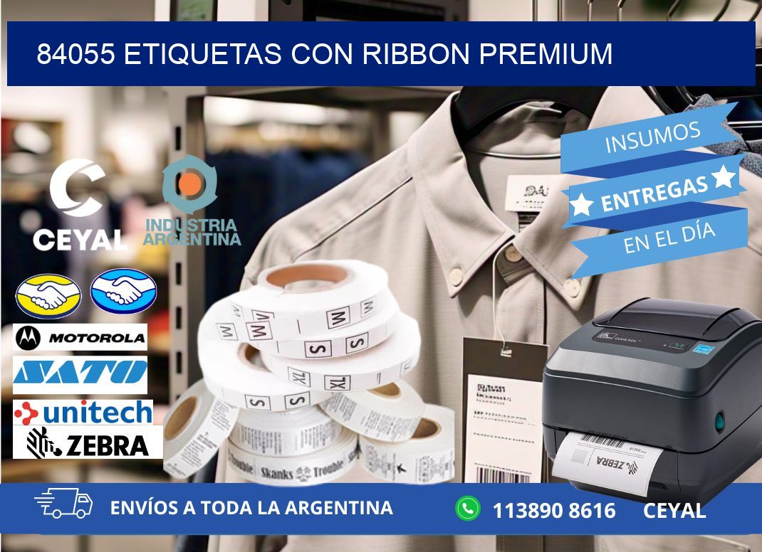 84055 etiquetas con ribbon premium
