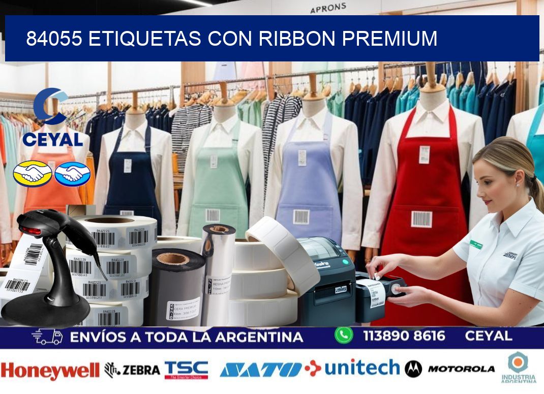 84055 etiquetas con ribbon premium