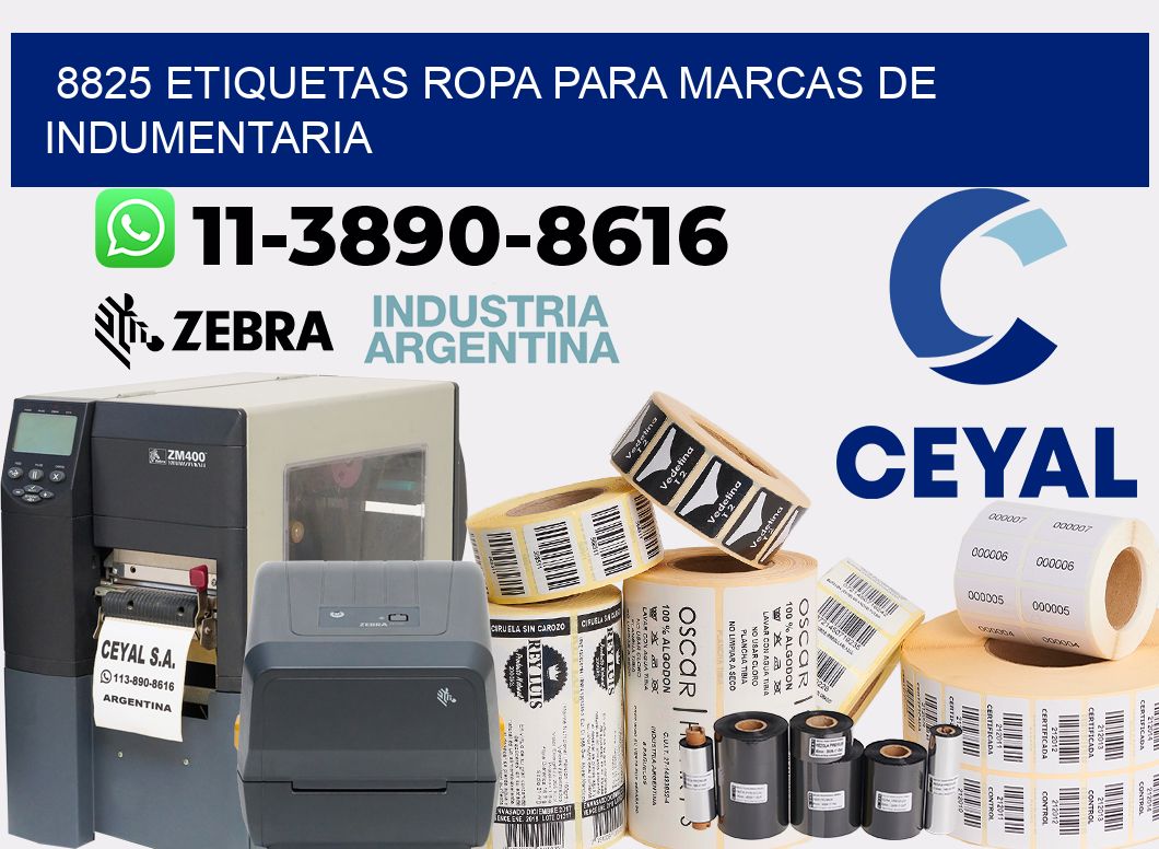 8825 Etiquetas ropa para marcas de indumentaria