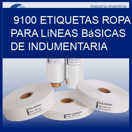 9100 Etiquetas ropa para líneas básicas de indumentaria