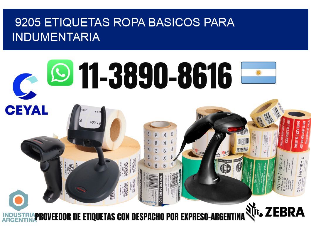9205 Etiquetas ropa basicos para indumentaria