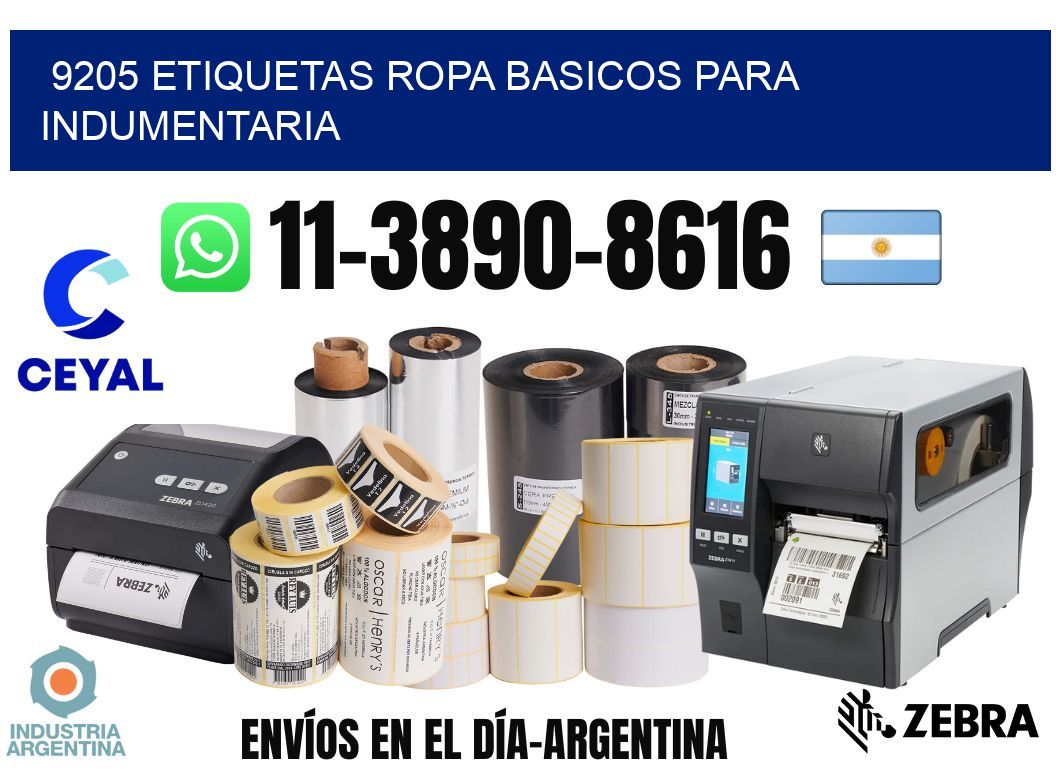 9205 Etiquetas ropa basicos para indumentaria