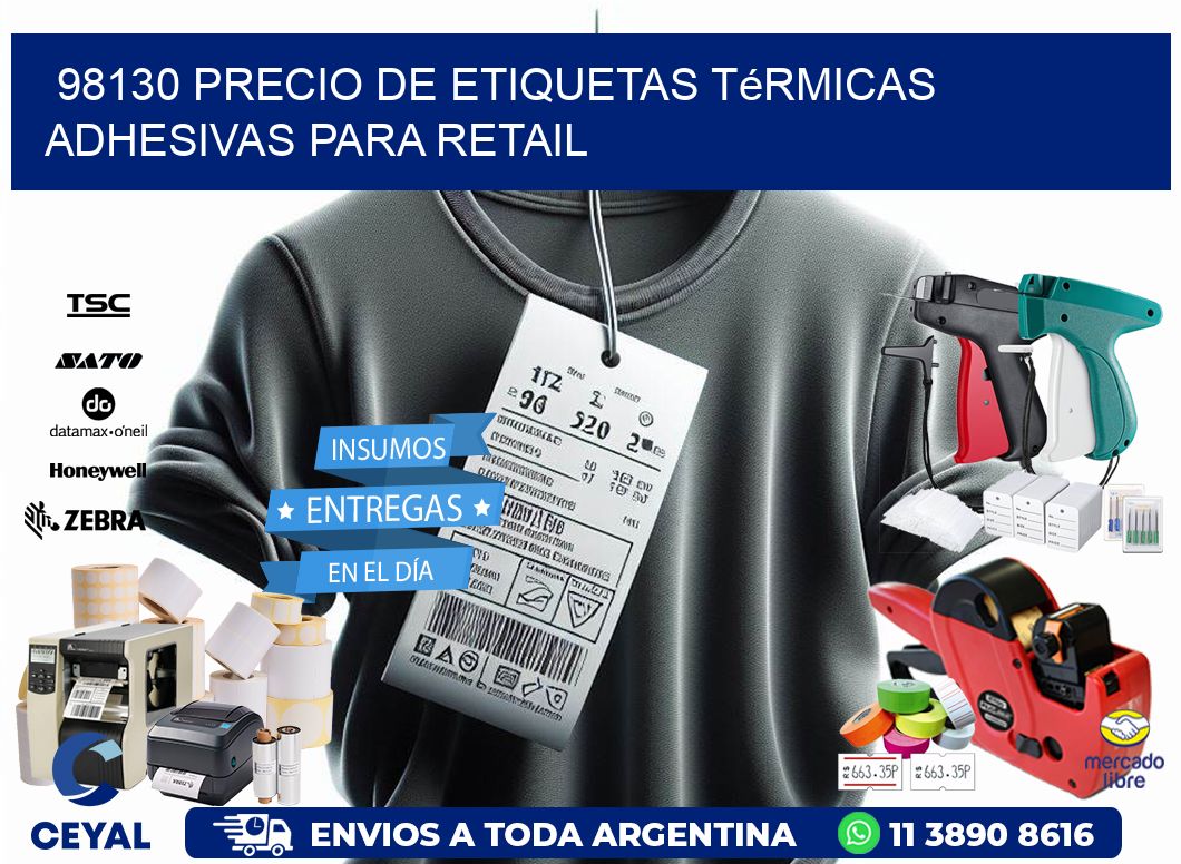 98130 precio de etiquetas térmicas adhesivas para retail