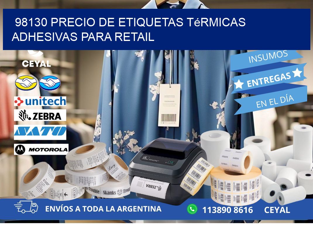 98130 precio de etiquetas térmicas adhesivas para retail