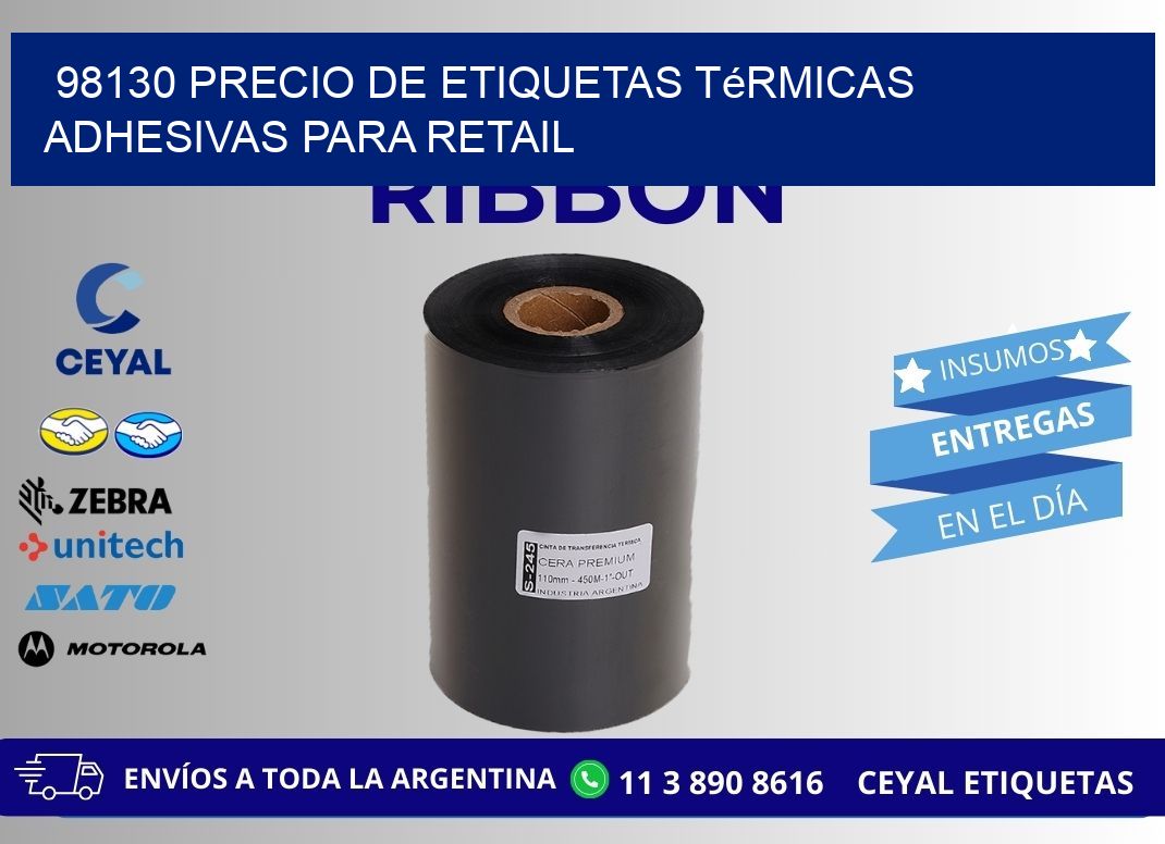 98130 precio de etiquetas térmicas adhesivas para retail