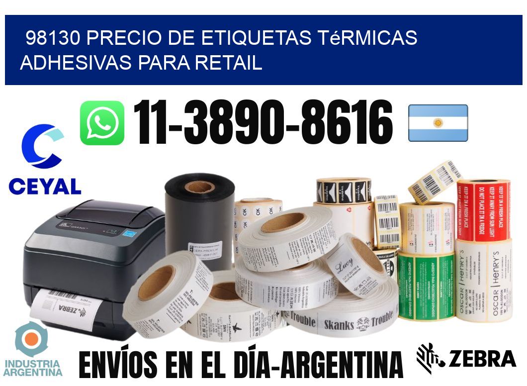 98130 precio de etiquetas térmicas adhesivas para retail